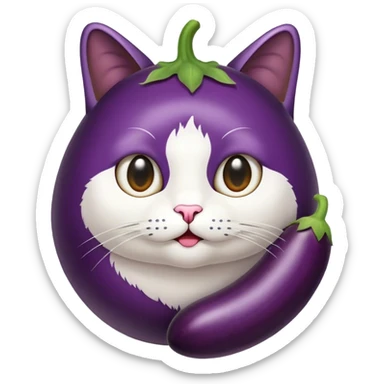 Aubergine in Katze sticker