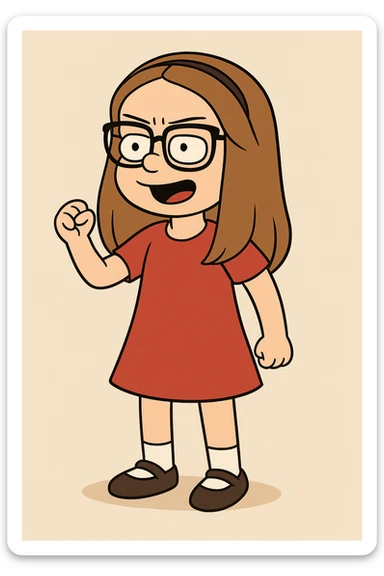 Little girl Gloria Steinem red dress  sticker