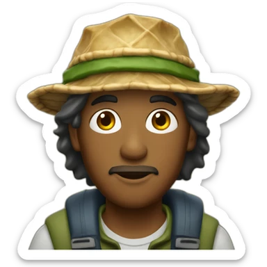 fisherman with baklava and bob hat sticker