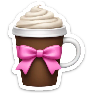 Coffee cup with pink bow sticker