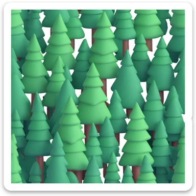 dense forest with pine trees sticker