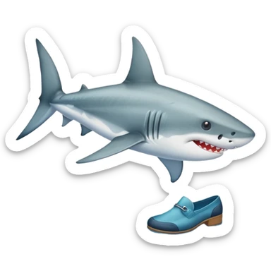 Tiburón con zapatos en los pies  sticker