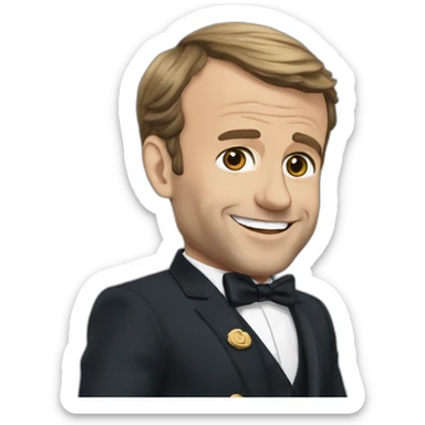 Emmanuel Macron qui fait un doigt d'honneur sticker