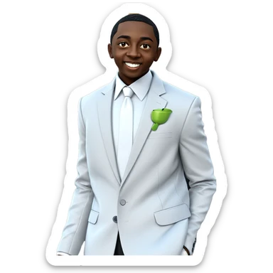 smiling dark-skinned man in suit sticker