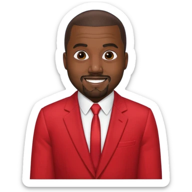 kanye west in red suit sticker