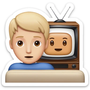 Person watching tv sticker