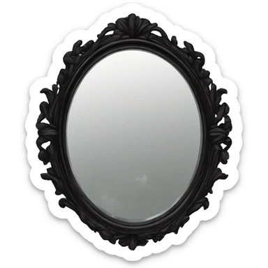 black Vintage mirror  sticker