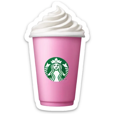 starbucks cup pink drink with cold foam sticker
