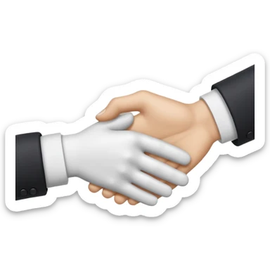 two white hands in a secret handshake sticker