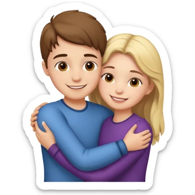 Un garçon et une fille en position calin sticker