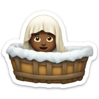 Jesus in a manger baby sticker