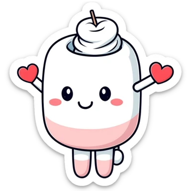 Marshmallow love sticker
