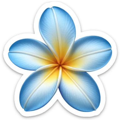 white/blue plumeria sticker