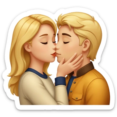 Couple kissing golden hour sticker
