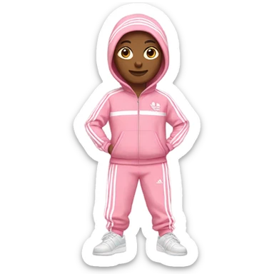 pink adidas sweat suit with white stripes sticker