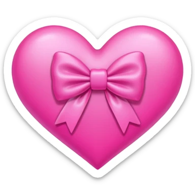 neon heart with a pink bow and heart pattern on the bow sticker