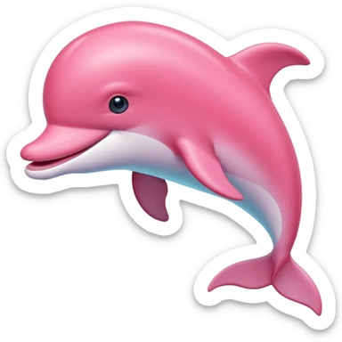 smiling pink dolphin sticker