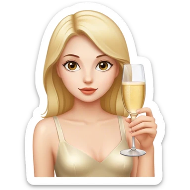 Girl with glass of champagne sticker