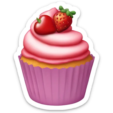 strawberry cupcake with cherry on top sticker