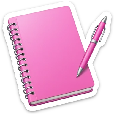 make a notebook with a pen with very girly pink tones. sticker