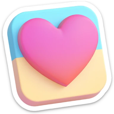 Instagram icon pastel pink and heart sticker