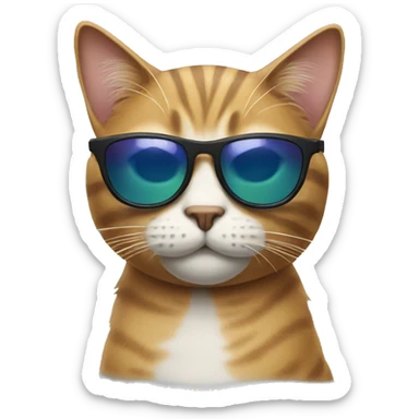 Cat with sunglasses sticker