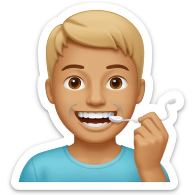 usar seda dental en los dientes/ use dental floss on your teeth sticker