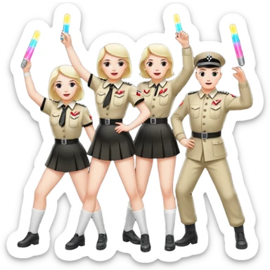 Nazis dancing with glow sticks sticker