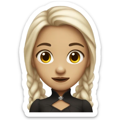 little vamire girl with yellowish skin tone  sticker