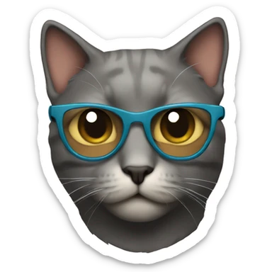 cat wearing a disguise  sticker