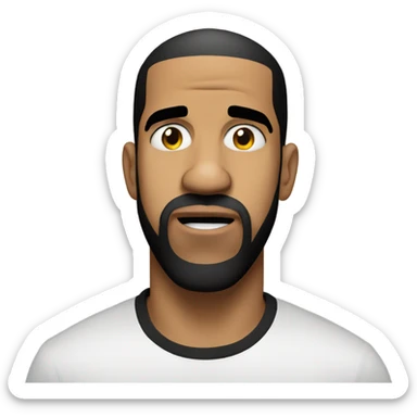 drake the rapper very upset with no beard sticker