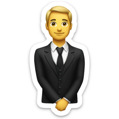 Bartender with black shirt and long tie sticker