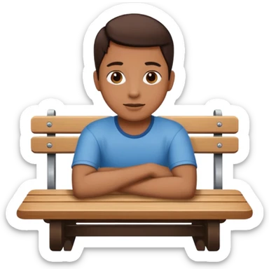 uma pessoa sentada em uma mesa. SENTADA em cima da mesa, como se a mesa fosse um banco sticker