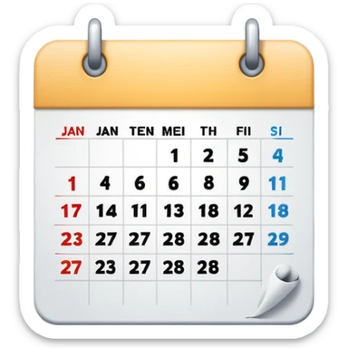 calendar, first page, day 1 sticker