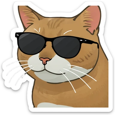 Cat with sunglasses sticker