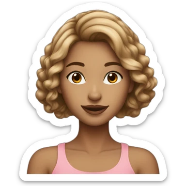 Beautiful Girl,Whitening,BrownBob Hair sticker