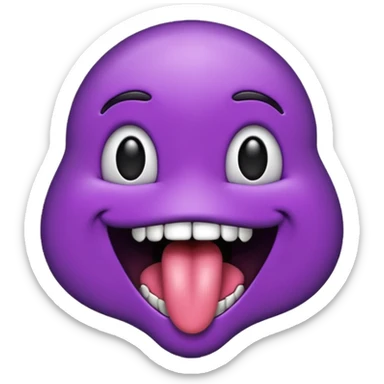Black tongue emoji sticker
