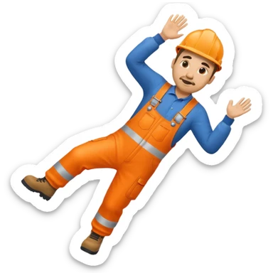 engineer hi-vis orange overalls falling over sticker