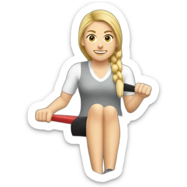 ohio state buckeyes blond woman with pony tail rower in a boat sticker