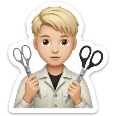 A beautiful boy salon Hairstylist sticker