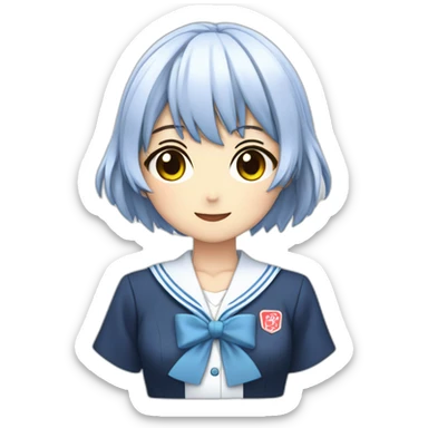 Ayanami Rei in school uniform sticker