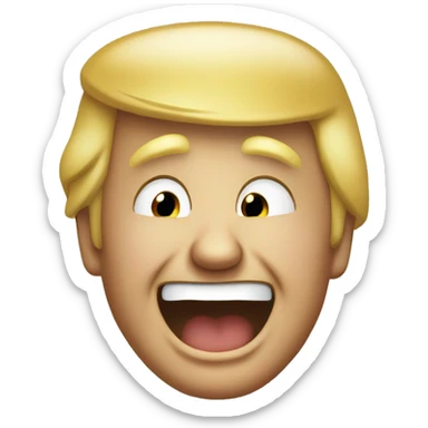 Donald Trump laughing while crying emoji  sticker