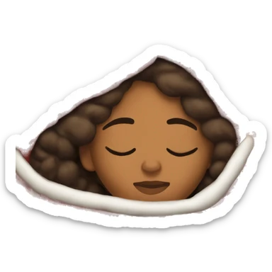 Brownskin woman sleeping in a Christmas blanket  sticker