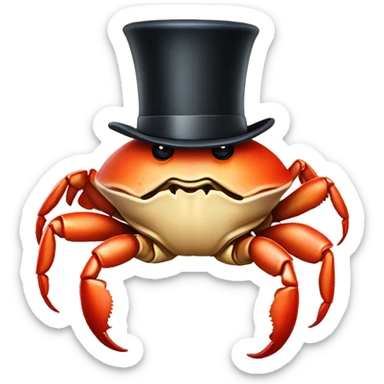 Crab in a top hat and monacle  sticker