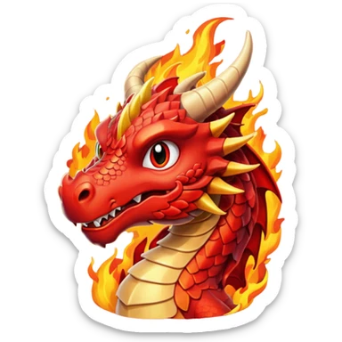 Red dragon sticker