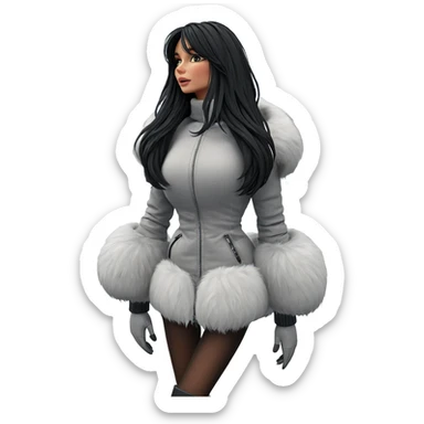 winter girl in the city sticker