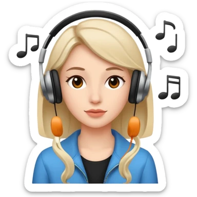 müzik dinleyen kadın sticker