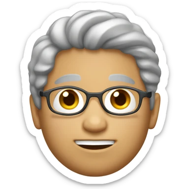 Una familia de un padre con el pelo blanco y corto, una madre con el o sticker