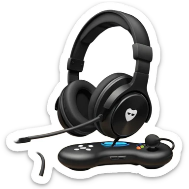 a gaming headset in a table  sticker