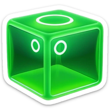 green neon cube light sticker
